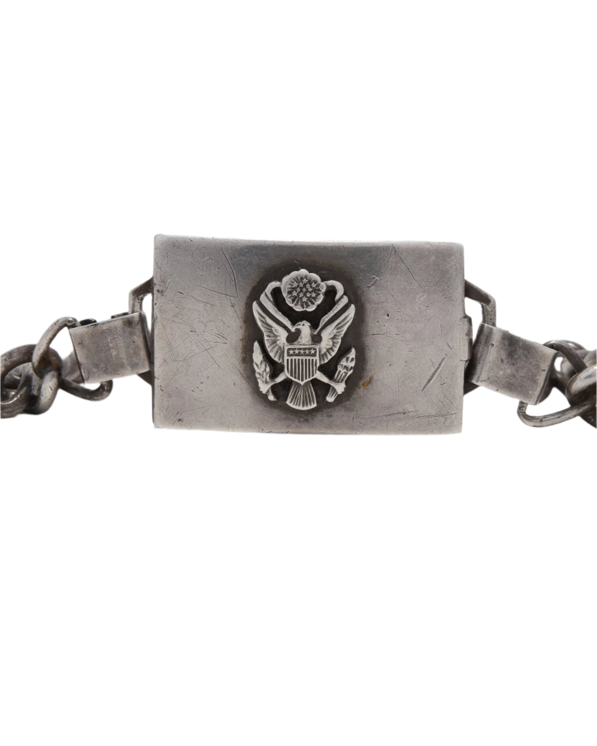 WW II ID Bracelet with Locket Close Up Front