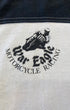 Silk Screened 'War Eagle Motorcycle Racing' logo on a fabric background