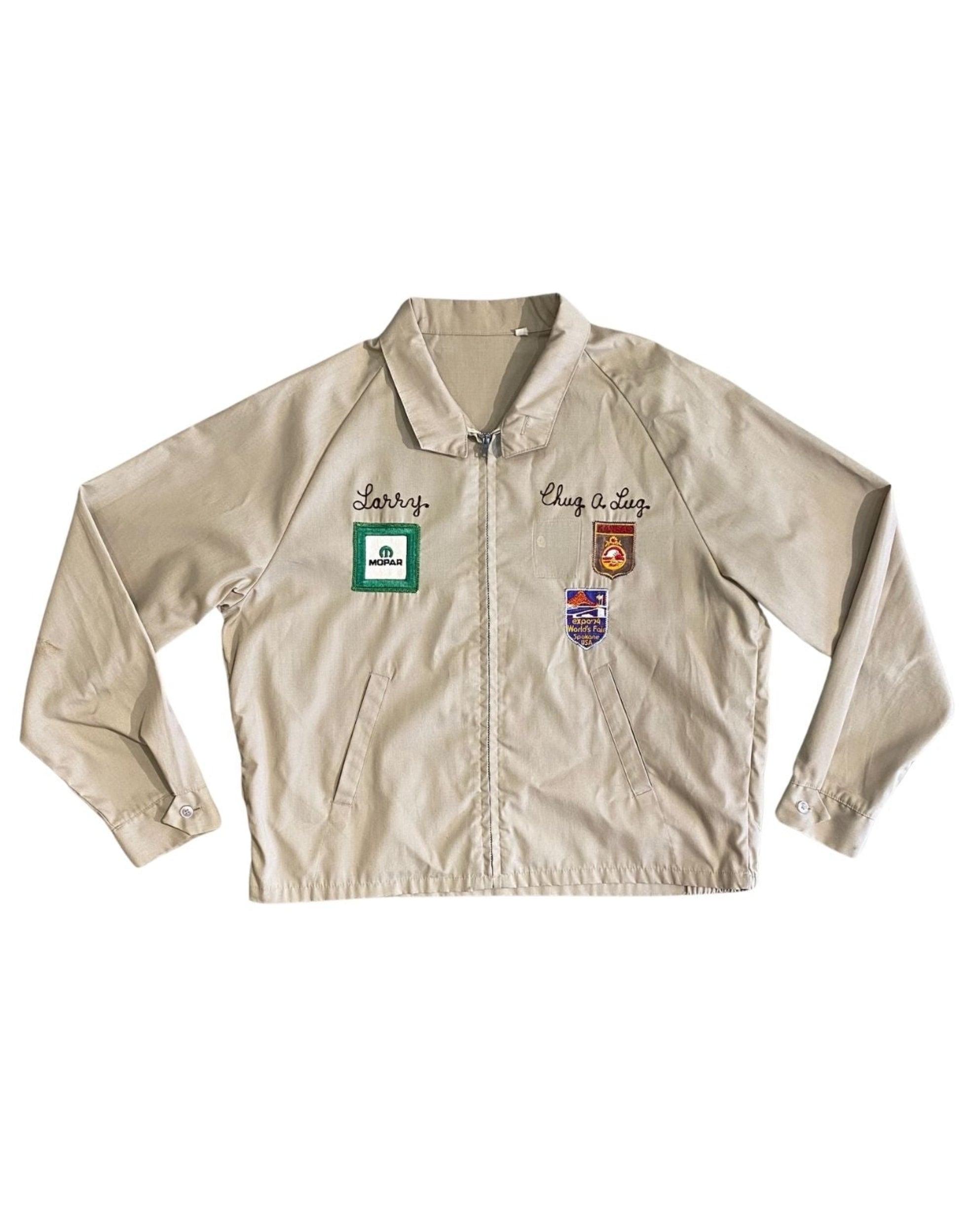 VAN JACKET OLD award jacket 70s〜80s 1970s West Coast Vans Club Jacket – Chainstitch – Tan L/XL