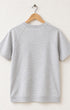 Back of Surfing Cowboys Westside heavyweight heather grey sweatshirt with short raglan sleeves and wide ribbed waistband.
