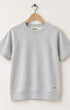 Surfing Cowboys Westside heavyweight short sleeve sweatshirt in heather grey 100% cotton with raglan sleeves, ribbed waistband and small woven logo label.