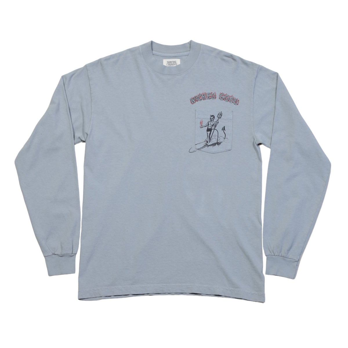 Wicked Good Long Sleeve Pocket T-Shirt Dove Grey