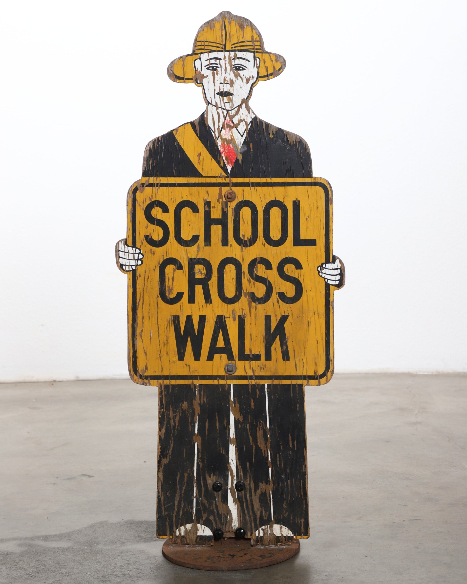 Vintage 1940s Wooden School Crossing Guard Sign