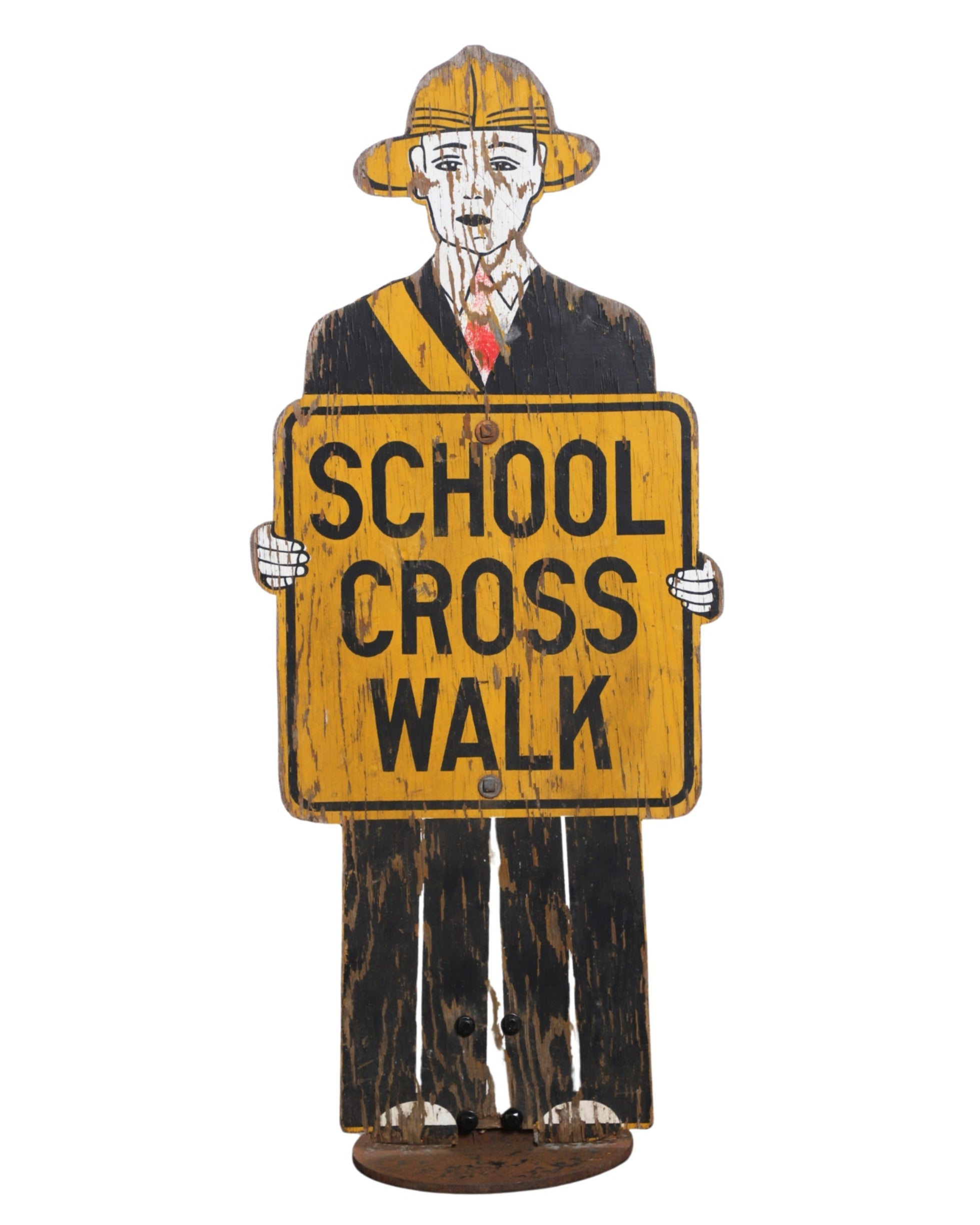 Wooden School Crossing Guard 1940s Full View Front