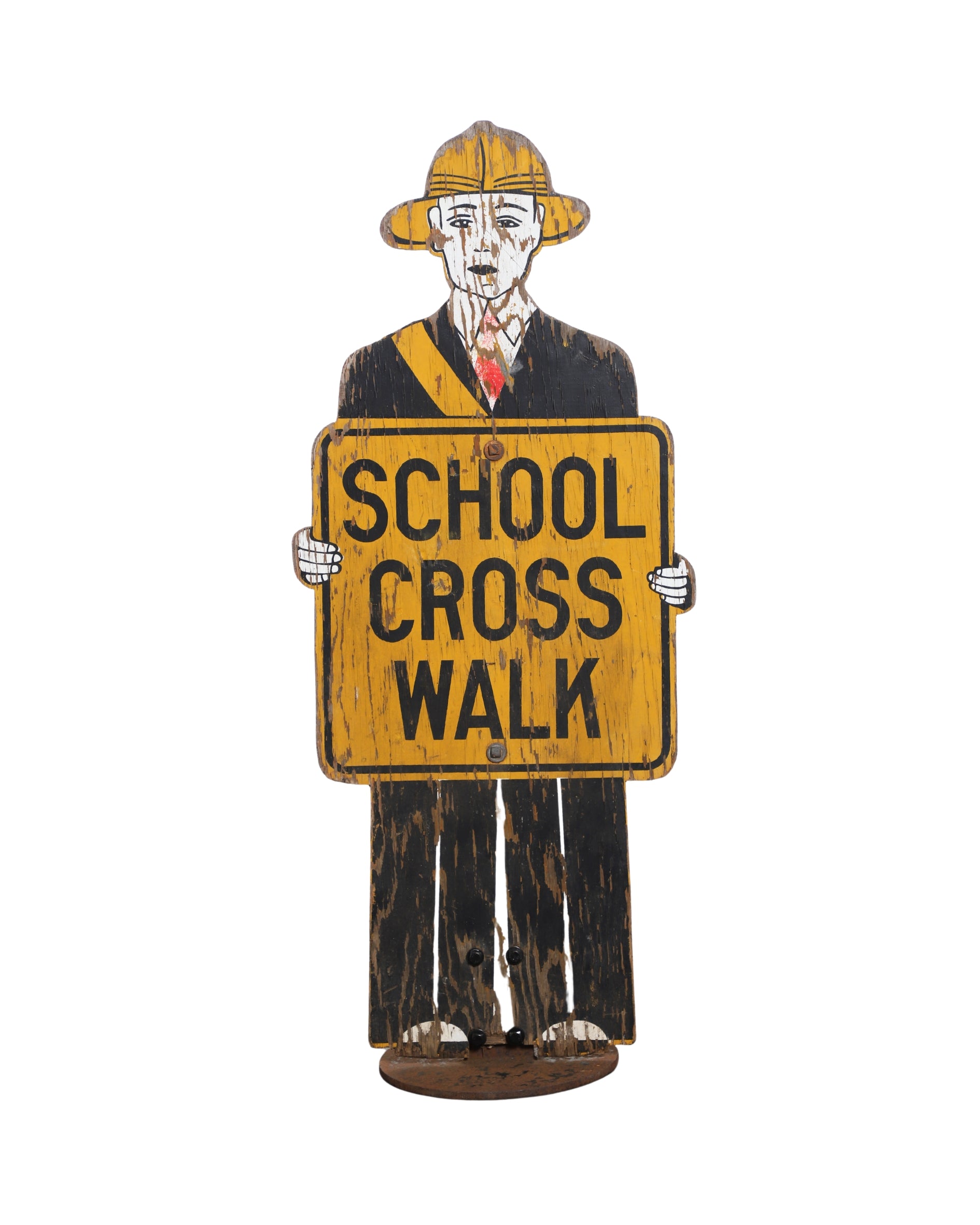 Wooden School Crossing Guard 1940s Full View Front