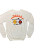 Front of vintage 1988 NBA Finals sweatshirt featuring World Championship graphics with Lakers and Pistons logos.