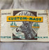 Close-up of a Genuine Deerskin Custom-Made Custom Coat Co. Berlin, Wisconsin woven label.