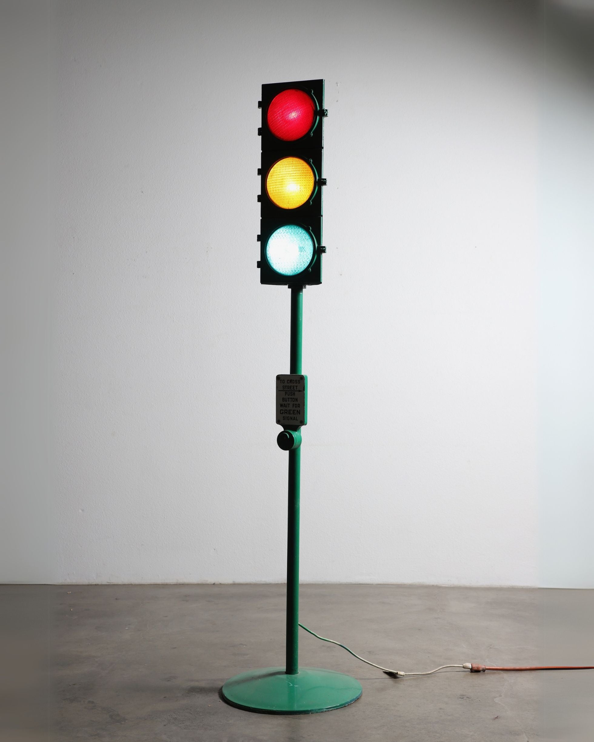 Vintage Stop Light Lamp with Pedestrian Button