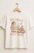 Surfing Cowboys Hillbilly Hot Rod T-Shirt in Cream with large back hot rod wagon graphic.