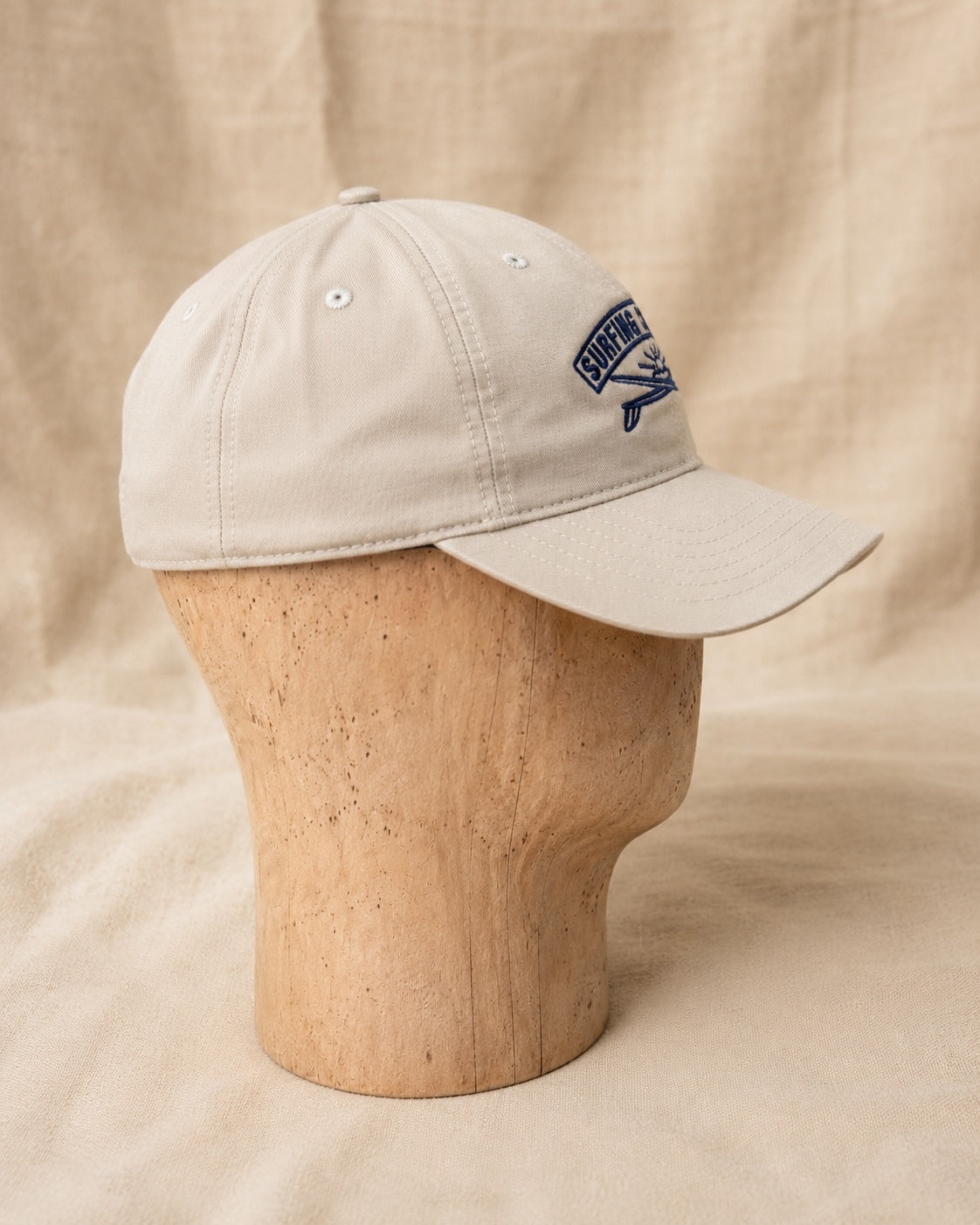 Surfing Cowboys Rising Sun Cap – Tan with Navy Embroidery