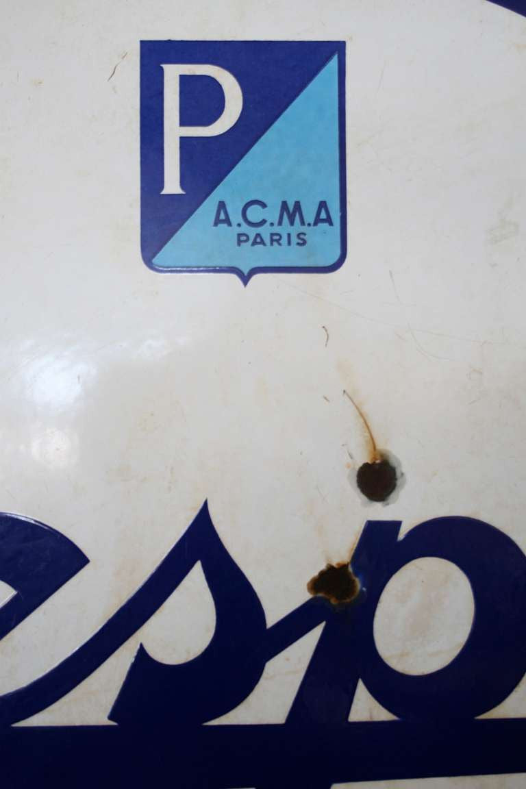 Vespa Service Enamel Sign A.C.M.A. Paris 1950s